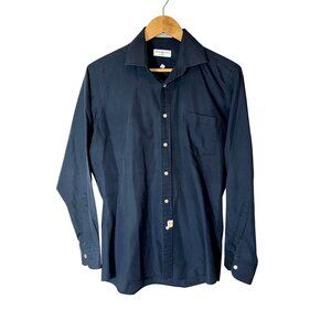 Yves Saint Laurent Navy Button-Up Dress Shirt Size 15.5. (32-33) Mens